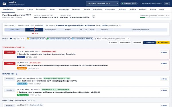 Seguimiento diario de plazos